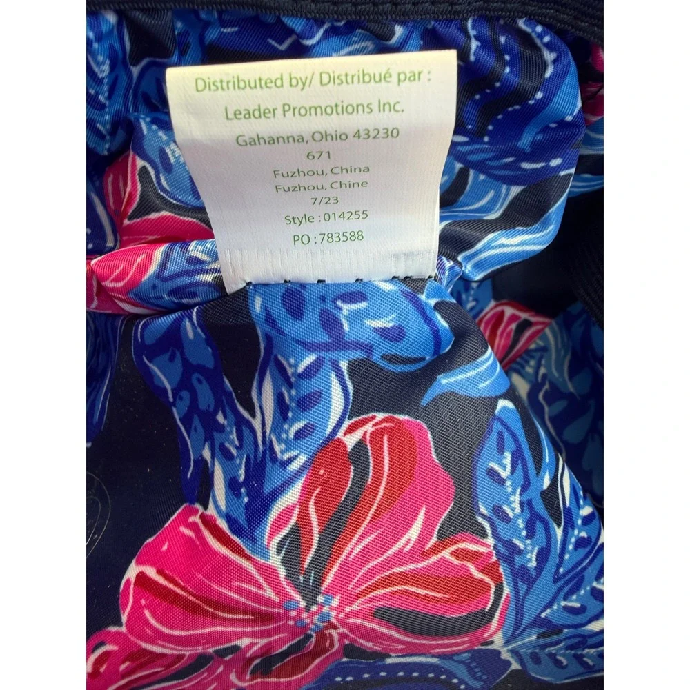 Lilly Pulitzer Hard Shell Train Case Navy Pink Floral Vanity Travel Makeup Bag